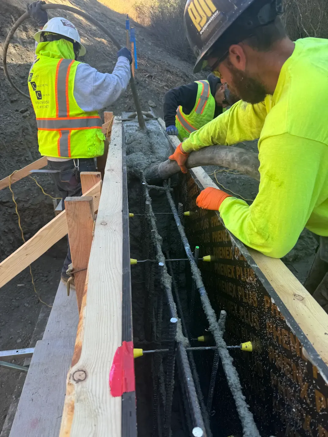 Cast in place concrete headwall for drainage improvements at HWY 46 in Paso Robles, CA