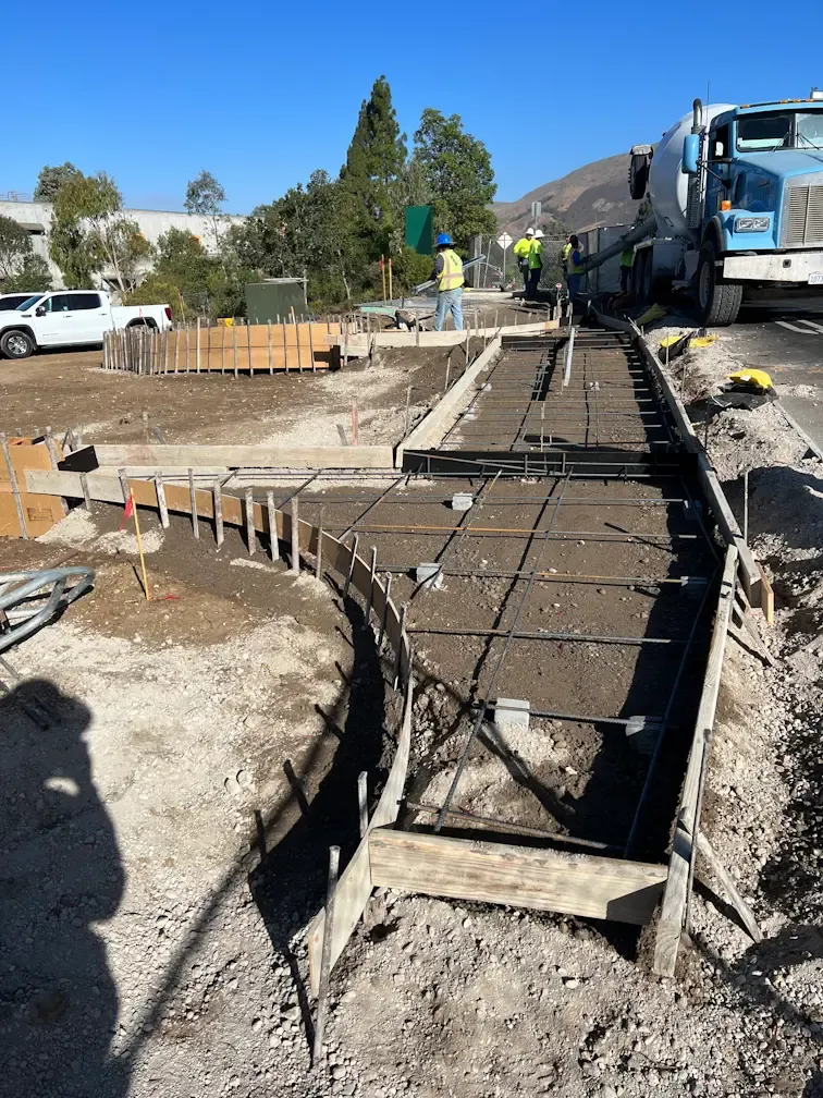 Concrete spandrel and cross gutter at Cal Poly, San Luis Obispo, CA
