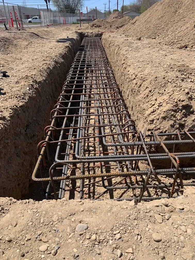 Reinforced concrete footing for load bearing wall in Santa Maria, CA