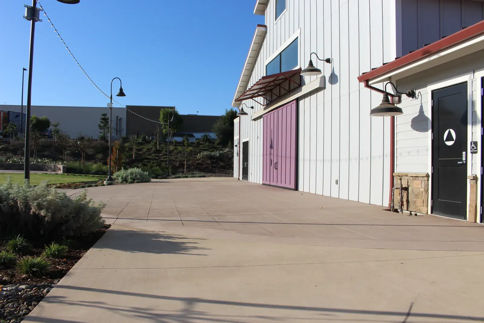 Finished concrete patio at the Santa Maria Japanese Community Center in Santa Maria, CA